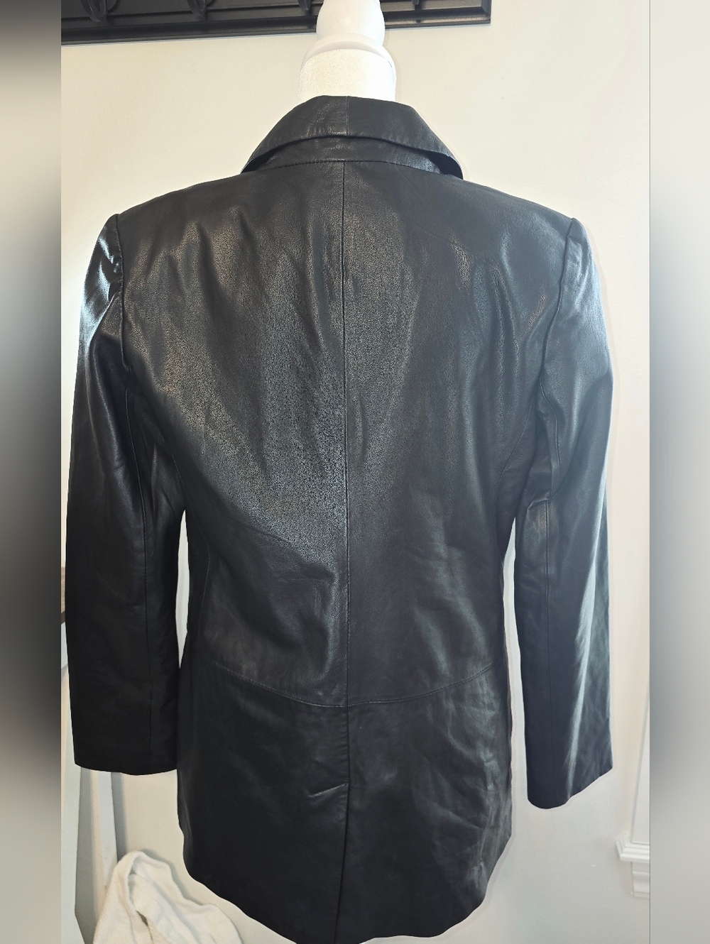 Jodi Arnold Black Leather Blazer Women's Size 4 - Picture 3 of 11